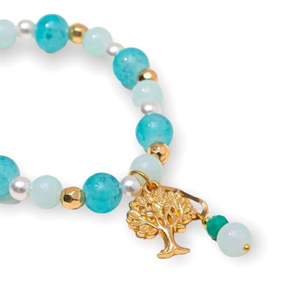 Tree Of Life Pendant Metal Crystal Bracelet - Picture 1 of 3